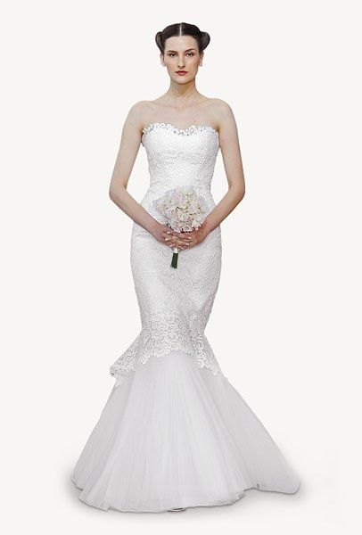 Mermaid-Hochzeitskleid: Weisse Spitze als Hingucker