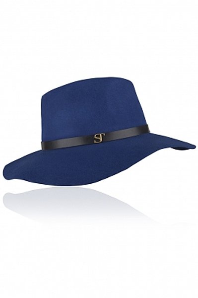 Hut auf! Blauer Schlapphut mit Lederband von Supertrash