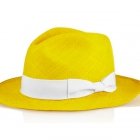 Hut auf! Gelber Panamahut mit weisser Schleife von Sensi Studio