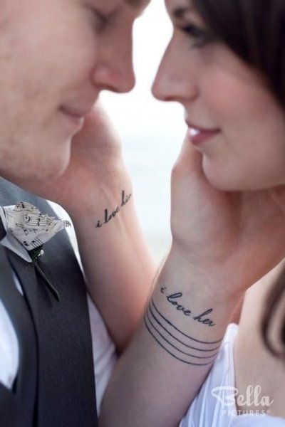 Tattoo Schriften: Partner-Tattoo für Verliebte